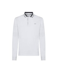 polo bianca da uomo con dettagli doppio striper | SUN68