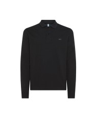 polo nero da uomo con patch a fantasia e logo patch | SUN68