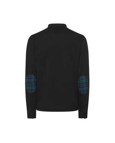polo nero da uomo con patch a fantasia e logo patch | SUN68 polo nero da uomo con patch a fantasia e logo patch | SUN68