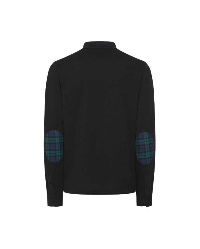 polo nero da uomo con patch a fantasia e logo patch | SUN68 polo nero da uomo con patch a fantasia e logo patch | SUN68