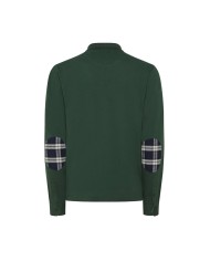 polo verde scuro da uomo con patch a fantasia e logo patch | SUN68