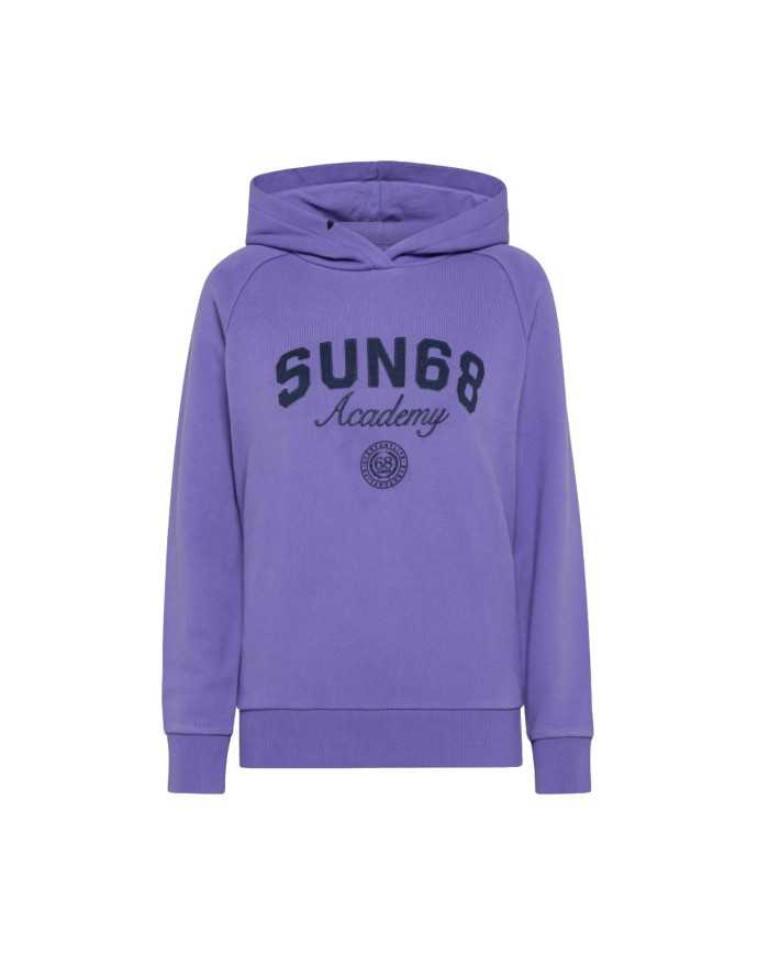 felpa con cappuccio dahlia da donna con logo ricamo grande | SUN68 felpa con cappuccio dahlia da donna con logo ricamo grande | SUN68