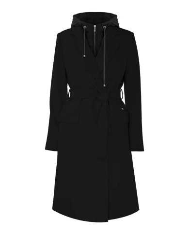 cappotto nero da donna con gilet imbottito e rimovibile | KOCCA