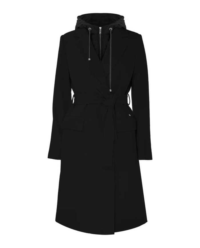 cappotto nero da donna con gilet imbottito e rimovibile | KOCCA cappotto nero da donna con gilet imbottito e rimovibile | KOCCA