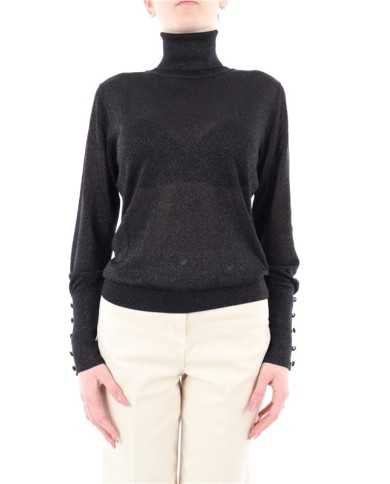 dolcevita nero da donna con polsini decorati con bottoni | KOCCA