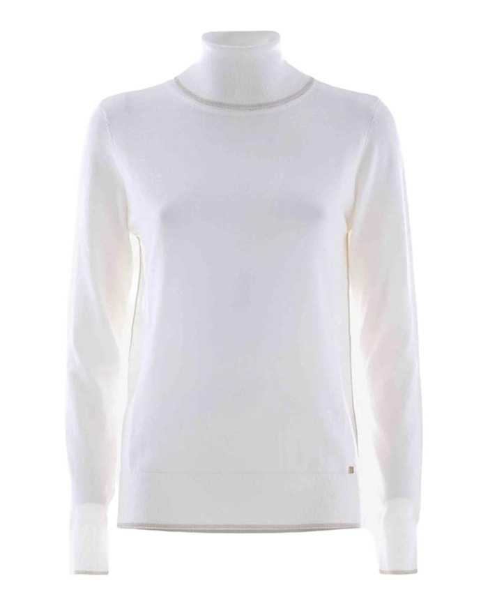 dolcevita latte/panne da donna con piccolo logo in basso | KOCCA dolcevita latte/panne da donna con piccolo logo in basso | KOCCA