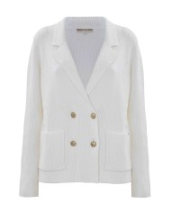 maglia stile giacca doppiopetto latte/panna da donna | KOCCA