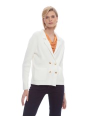 maglia stile giacca doppiopetto latte/panna da donna | KOCCA