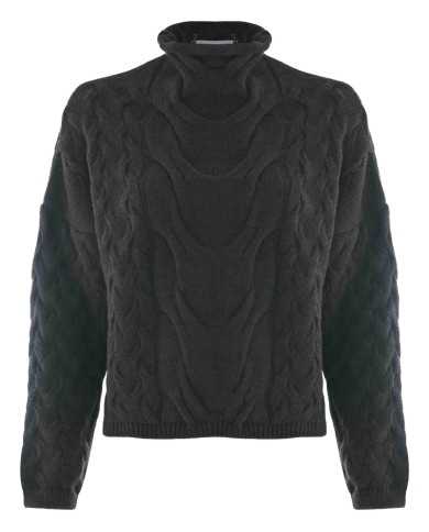 maglia verde militare da donna con pattern in rilievo | KOCCA maglia verde militare da donna con pattern in rilievo | KOCCA