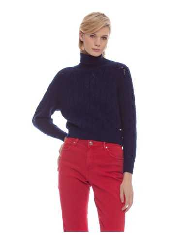 dolcevita blu ink da donna con maniche raglan | KOCCA