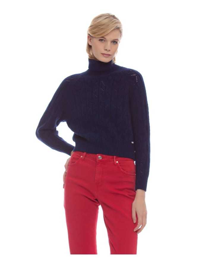 dolcevita blu ink da donna con maniche raglan | KOCCA dolcevita blu ink da donna con maniche raglan | KOCCA
