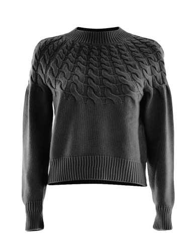 maglia nero da donna con girocollo alto | KOCCA maglia nero da donna con girocollo alto | KOCCA