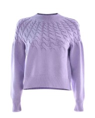 maglia lilla cenere da donna con girocollo alto | KOCCA