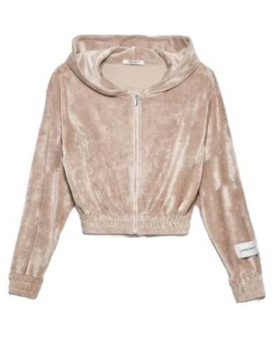 Felpa nocciola da donna con LOGO su manica | HINNOMINATE