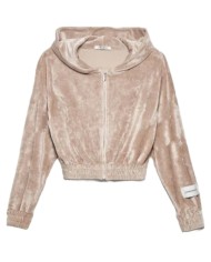 Felpa nocciola da donna con LOGO su manica | HINNOMINATE