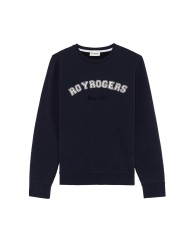 Felpa blue navy da uomo con DETTAGLIO LOGATO avanti | ROY ROGER’S