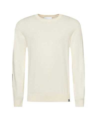 Maglia panna da uomo con LOGO RICAMO su manica | RICHMOND Maglia panna da uomo con LOGO RICAMO su manica | RICHMOND