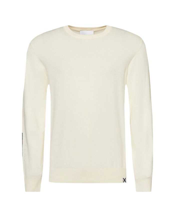 Maglia panna da uomo con LOGO RICAMO su manica | RICHMOND Maglia panna da uomo con LOGO RICAMO su manica | RICHMOND