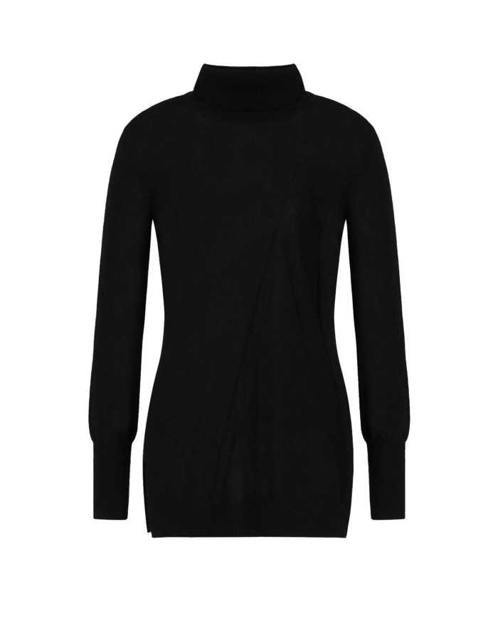 Dolcevita slim nero da donna con bordi a COSTINE | ARMANI EXCHANGE Dolcevita slim nero da donna con bordi a COSTINE | ARMANI EXCHANGE