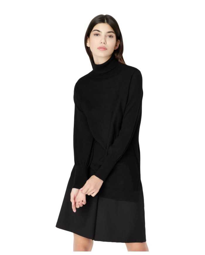 Dolcevita slim nero da donna con bordi a COSTINE | ARMANI EXCHANGE Dolcevita slim nero da donna con bordi a COSTINE | ARMANI EXCHANGE