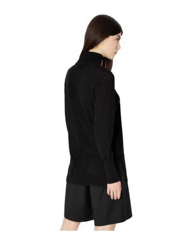 Dolcevita slim nero da donna con bordi a COSTINE | ARMANI EXCHANGE