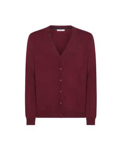Cardigan bordeaux da uomo con LOGO RICAMATO avanti | SUN68 Cardigan bordeaux da uomo con LOGO RICAMATO avanti | SUN68