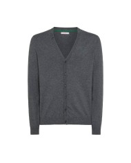 Cardigan grigio scuro da uomo con LOGO RICAMATO avanti | SUN68