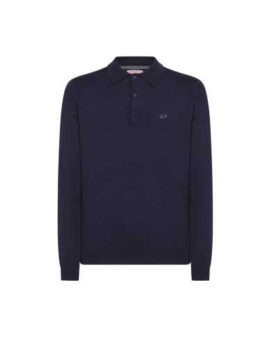 Polo navy blue da uomo con LOGO RICAMATO avanti | SUN68 Polo navy blue da uomo con LOGO RICAMATO avanti | SUN68