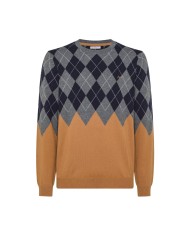 Maglia cammello da uomo con motivo GEOMETRICO e LOGO RICAMO | SUN68