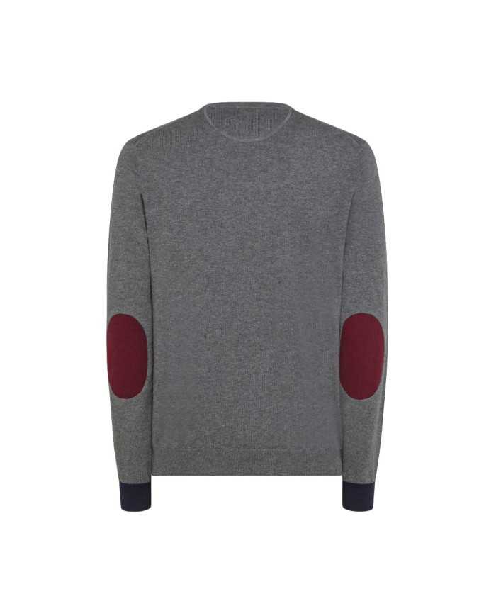 Maglia grigio medio da uomo con TOPPE su manica e LOGO RICAMO | SUN68 Maglia grigio medio da uomo con TOPPE su manica e LOGO RICAMO | SUN68