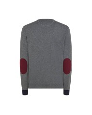 Maglia grigio medio da uomo con TOPPE su manica e LOGO RICAMO | SUN68