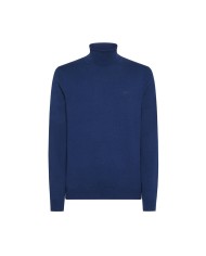 Dolcevita blue profondo da uomo con LOGO RICAMATO avanti | SUN68