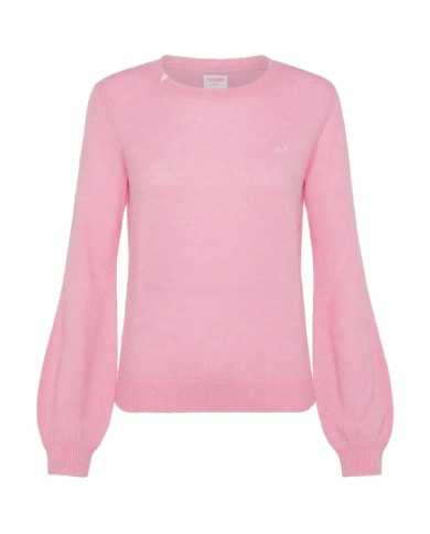 SUN68 Maglia Donna K43252 AI 23/24 lana 04 ROSA SUN68 K43252 round ...