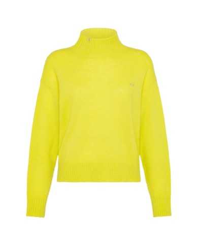 lupetto lime da donna con LOGO RICAMATO e bordi a COSTINE | SUN68