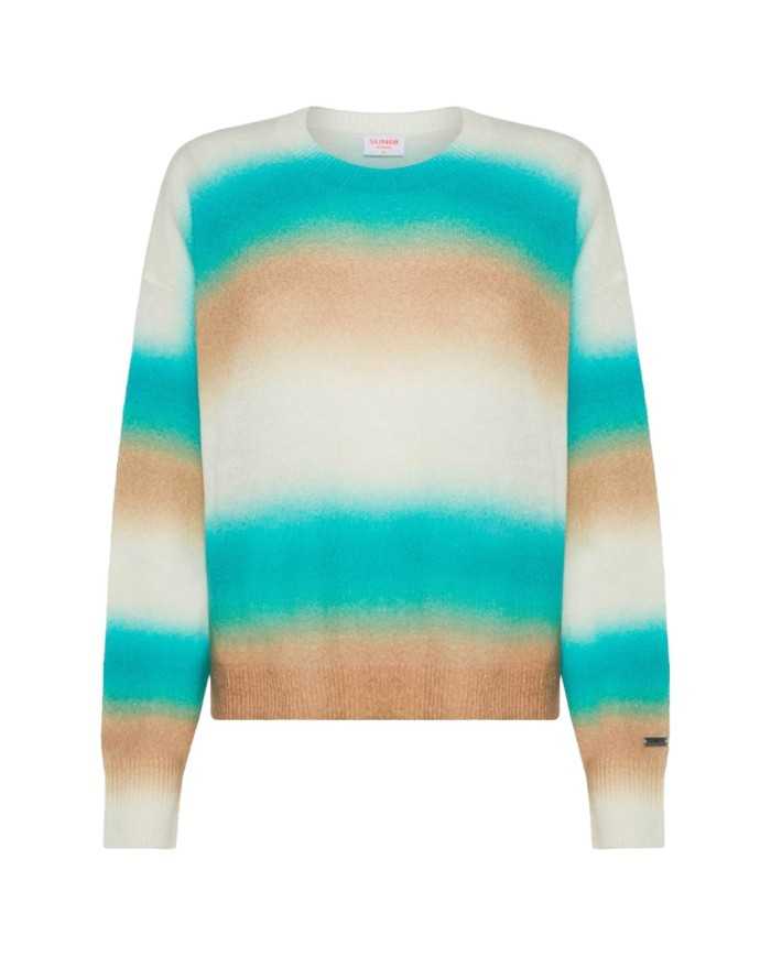 maglia deserto/acqua da donna con FANTASIA A RIGHE | SUN68 maglia deserto/acqua da donna con FANTASIA A RIGHE | SUN68