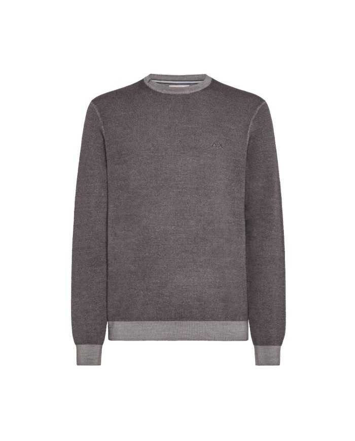 maglia acciaio da uomo con LOGO RICAMATO avanti | SUN68 maglia acciaio da uomo con LOGO RICAMATO avanti | SUN68