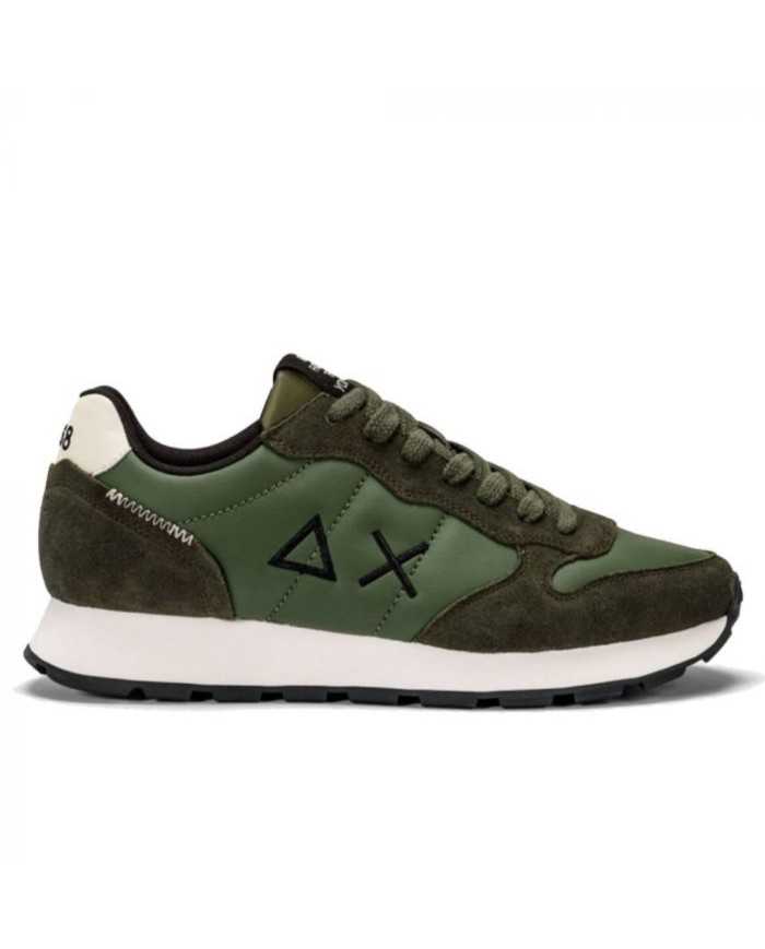sneaker militare scuro da uomo con INSERTI in nylon e MESH | SUN68 sneaker militare scuro da uomo con INSERTI in nylon e MESH | SUN68