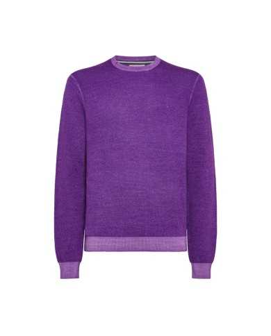 maglia viola da uomo con LOGO RICAMATO avanti | SUN68 maglia viola da uomo con LOGO RICAMATO avanti | SUN68