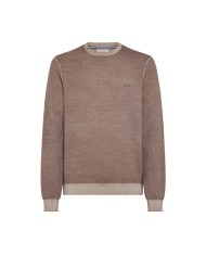 maglia beige scuro da uomo con LOGO RICAMATO avanti | SUN68