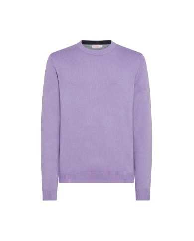 maglia lilla da uomo con LOGO RICAMATO e bordi a COSTINE | SUN68 maglia lilla da uomo con LOGO RICAMATO e bordi a COSTINE | SUN68