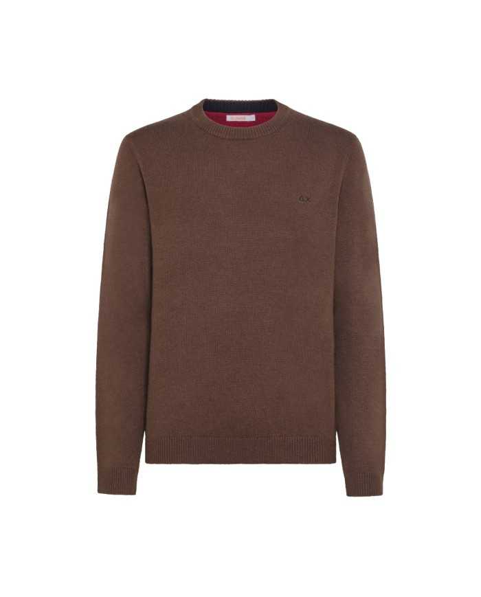 maglia testa di moro uomo con LOGO RICAMATO e bordi a COSTINE | SUN68 maglia testa di moro uomo con LOGO RICAMATO e bordi a COSTINE | SUN68