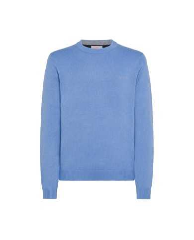 maglia sky blue da uomo con LOGO RICAMATO e bordi a COSTINE | SUN68 maglia sky blue da uomo con LOGO RICAMATO e bordi a COSTINE | SUN68