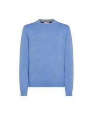 maglia sky blue da uomo con LOGO RICAMATO e bordi a COSTINE | SUN68