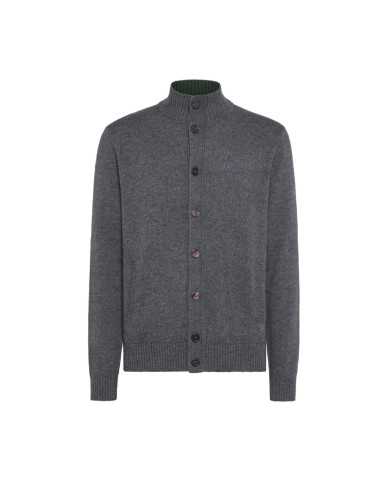 cardigan grigio scuro da uomo LOGATO SU PETTO | SUN68 cardigan grigio scuro da uomo LOGATO SU PETTO | SUN68