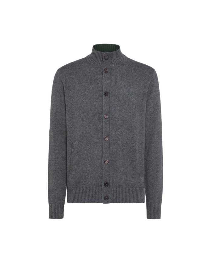 cardigan grigio scuro da uomo LOGATO SU PETTO | SUN68 cardigan grigio scuro da uomo LOGATO SU PETTO | SUN68