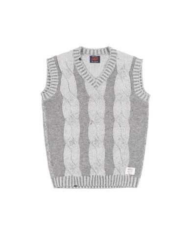 gilet natura/grigio da uomo con DETTAGLIO A TRECCE | BOB gilet natura/grigio da uomo con DETTAGLIO A TRECCE | BOB