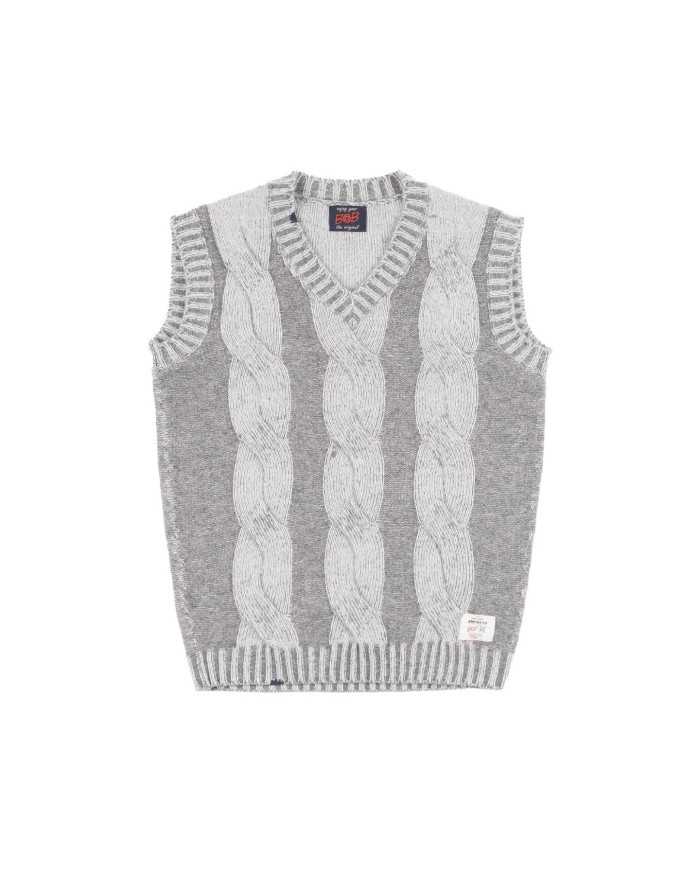 gilet natura/grigio da uomo con DETTAGLIO A TRECCE | BOB gilet natura/grigio da uomo con DETTAGLIO A TRECCE | BOB