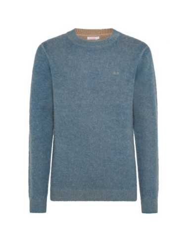 maglia avio scuro da uomo con LOGO RICAMATO avanti | SUN68 maglia avio scuro da uomo con LOGO RICAMATO avanti | SUN68