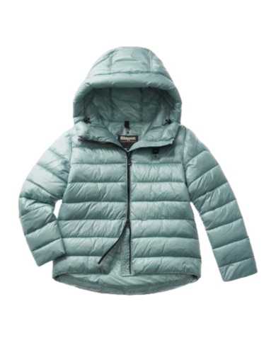 piumino acquamarina da donna con impunture e PATCH SCUDO | BLAUER