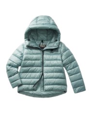 piumino acquamarina da donna con impunture e PATCH SCUDO | BLAUER